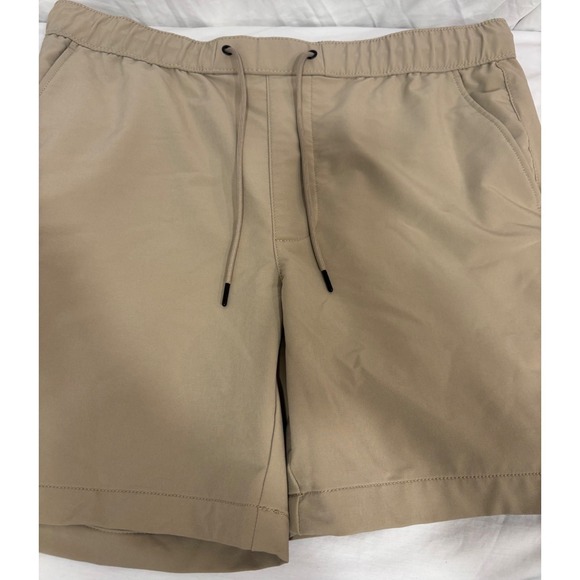 Goodfellow Tech Jogger Shorts L Khaki UPF 50+ Recycled Quick Dry Stretch - Picture 2 of 9
